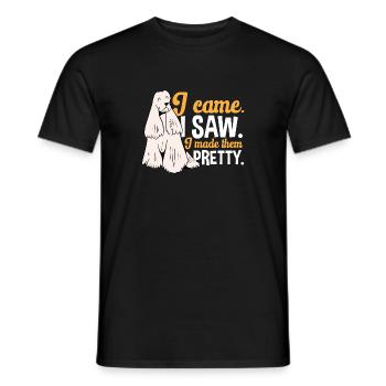Salon de coiffure pour chiens - T-shirt homme - noir - Devant - AI Model Male 178 light (178cm)