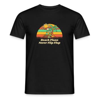 Beach Plans Never Flip Flop Summer Sayings - Männer T-Shirt - Schwarz - Vorne - AI Model Male 178 light (178cm)