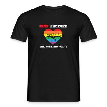 LBGT Flag Gay Pride Kiss qui vous voulez - T-shirt homme - noir - Devant - AI Model Male 178 light (178cm)