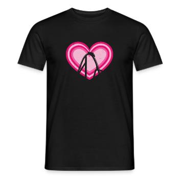 Parc à thème Vacances Retro Vintage Heart Roller Coa - T-shirt homme - noir - Devant - AI Model Male 178 light (178cm)