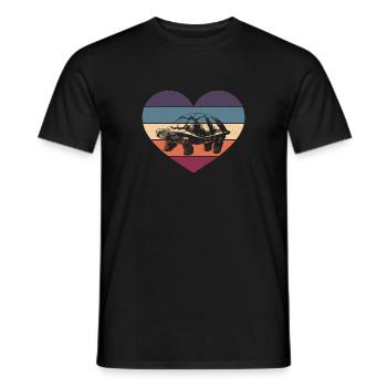 Vintage Heart Tortoise Enthusiast Retro Reptile Tu - Men's T-Shirt - black - Front - AI Model Male 178 light (178cm)