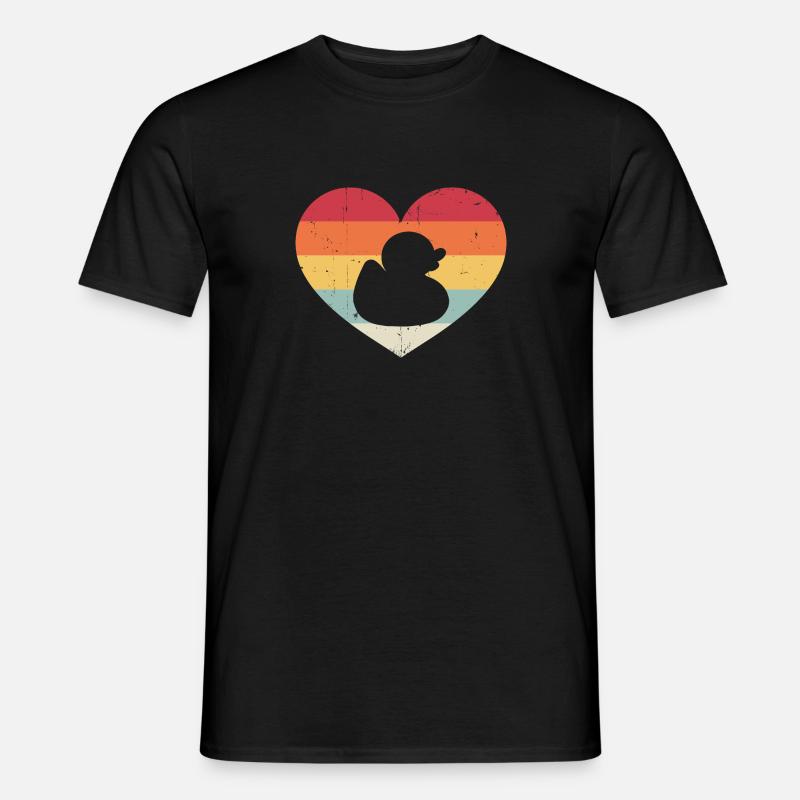 Vintage hjerte Gummi Duck Ælling Duckie Retro - Mænd T-shirt - sort