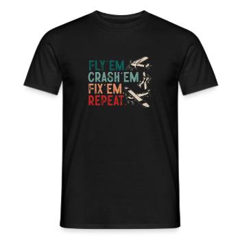 Ferngesteuertes Flugzeug Modellflugzeug - Männer T-Shirt - Schwarz - Vorne - AI Model Male 178 light (178cm)