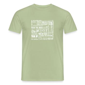 Fuck everything - Men's T-Shirt - sage - Front - AI Model Male 178 light (178cm)