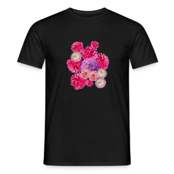 pink blossom dream blossoms pink bouquet - Men's T-Shirt - black - Front - AI Model Male 178 light (178cm)