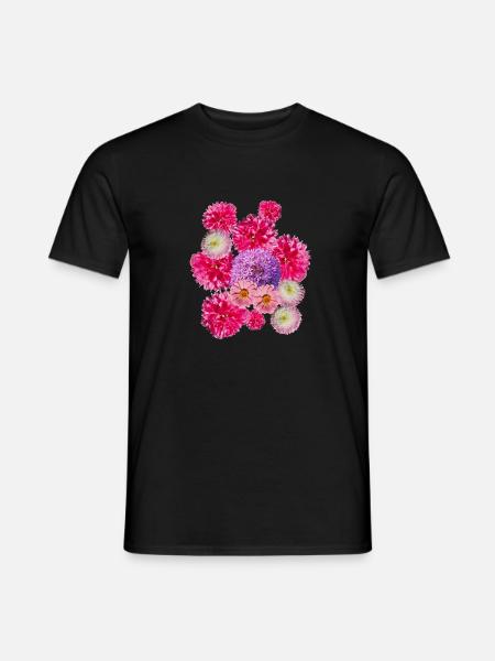 pinker Blütentraum Blüten pink Blumenstrauß - Männer T-Shirt - Schwarz