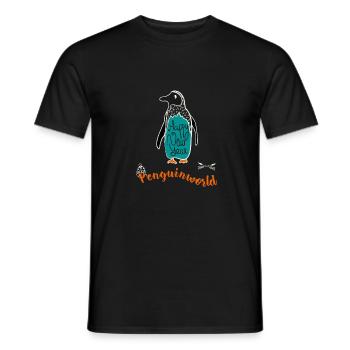 Penguin Noël neige illustration nouvelle tol année - T-shirt homme - noir - Devant - AI Model Male 178 light (178cm)