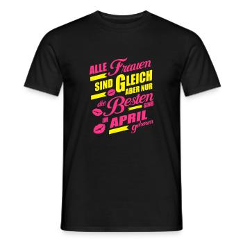 Besten April geboren - Geburtstag - Männer T-Shirt - Schwarz - Vorne - AI Model Male 178 light (178cm)