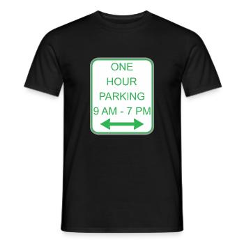 Road sign parking d'une heure - T-shirt homme - noir - Devant - AI Model Male 178 light (178cm)