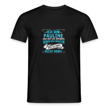 PAULINE - Männer T-Shirt - Schwarz - Vorne - AI Model Male 178 light (178cm)