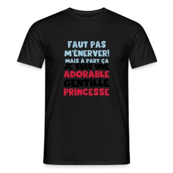 une adorable gentille princesse - T-shirt homme - noir - Devant - AI Model Male 178 light (178cm)