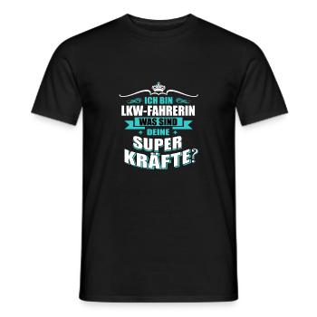 LKW-FAHRERIN-Superkräfte GESCHENK - Männer T-Shirt - Schwarz - Vorne - AI Model Male 178 light (178cm)