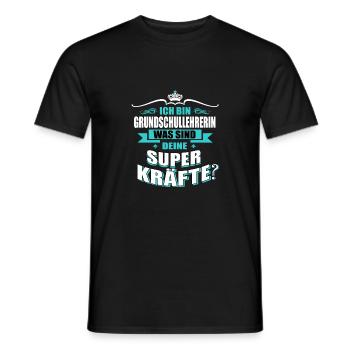 GRUNDSCHULLEHRERIN-Superkräfte GESCHENK - Männer T-Shirt - Schwarz - Vorne - AI Model Male 178 light (178cm)