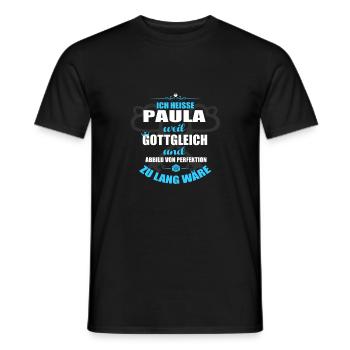 PAULA-Geschenk - Männer T-Shirt - Schwarz - Vorne - AI Model Male 178 light (178cm)