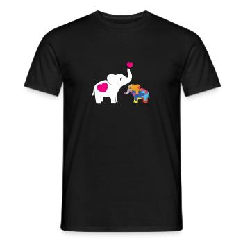 Cadeau de tee-shirt de conscience d'éléphant d'autisme - T-shirt homme - noir - Devant - AI Model Male 178 light (178cm)