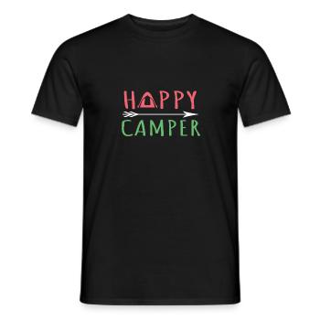 happy camper - Arrow Happy Camper TShirt Camping - Männer T-Shirt - Schwarz - Vorne - AI Model Male 178 light (178cm)