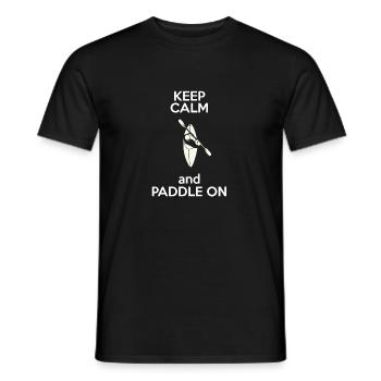 Kayak - Canoë - Pagayage - Gardez votre calme - T-shirt homme - noir - Devant - AI Model Male 178 light (178cm)
