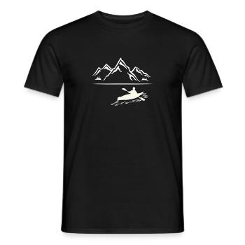 Kayak - canoë - kayak - pataugeoire - montagnes - T-shirt homme - noir - Devant - AI Model Male 178 light (178cm)