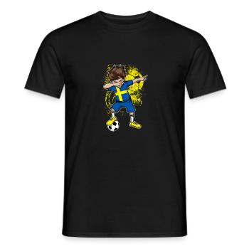 Sweden Football World Cup national team - Men's T-Shirt - black - Front - AI Model Male 178 light (178cm)