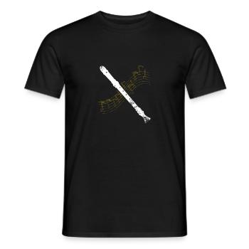 La flûte est ma vie. Cadeau de musique Flutes - T-shirt homme - noir - Devant - AI Model Male 178 light (178cm)