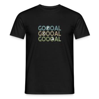 Soccer Goal Jubilee Goal Vintage Fanshirt - Men's T-Shirt - black - Front - AI Model Male 178 light (178cm)