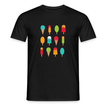 Ice, ice and more ice cream | Summer shirt - Men's T-Shirt - black - Front - AI Model Male 178 light (178cm)