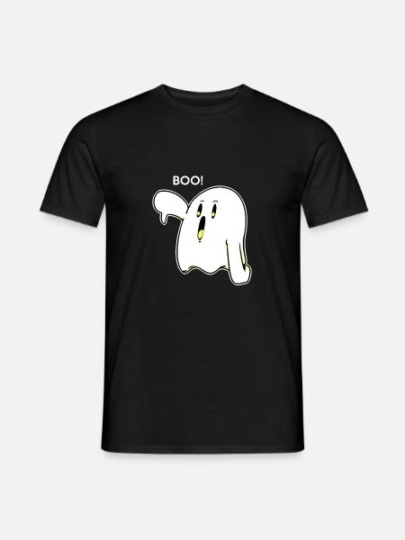 BOO - Ghost - Ghost - Spooky - Gift - Men's T-Shirt - black