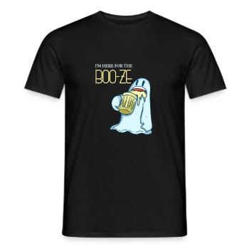 BOO - Ghost - Ghost - Beer - Party - Celebrate - Men's T-Shirt - black - Front - AI Model Male 178 light (178cm)