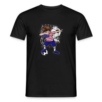 Footballeur américain Dab - T-shirt homme - noir - Devant - AI Model Male 178 light (178cm)