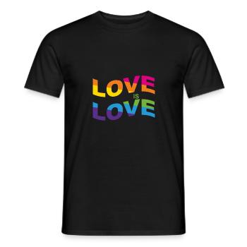 Love is love in rainbow design! - Gift - Men's T-Shirt - black - Front - AI Model Male 178 light (178cm)