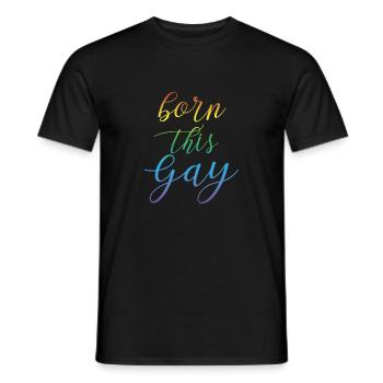 LGBT T-Shirt - Homosexuell - Gay - Lesbisch - CSD - T-shirt homme - noir - Devant - AI Model Male 178 light (178cm)