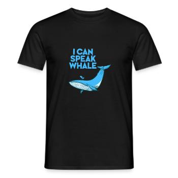 Baleine - parler - animal - créatures de la mer - cadeau - T-shirt homme - noir - Devant - AI Model Male 178 light (178cm)
