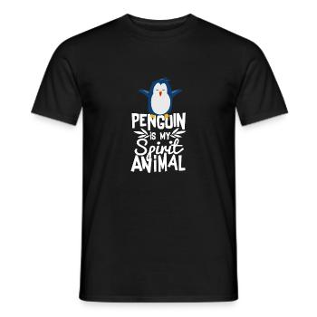 Cute Penguin is My Spirit Animal Funny T-shirt - Men's T-Shirt - black - Front - AI Model Male 178 light (178cm)