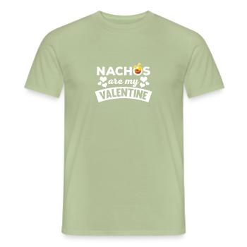 Les nachos frais sont mon T-shirt de Valentine - T-shirt homme - vert sauge - Devant - AI Model Male 178 light (178cm)