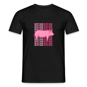 Cochon - Oh miel - idée cadeau - T-shirt homme - noir - Devant - AI Model Male 178 light (178cm)