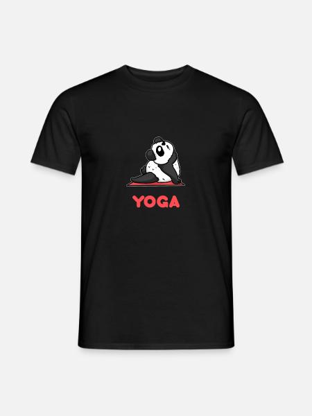 Yoga Panda - relax - relax - sports - Men's T-Shirt - black