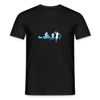 Herzschlag Triathlon Triathlet Geschenk - Männer T-Shirt - Schwarz - Vorne - AI Model Male 178 light (178cm)