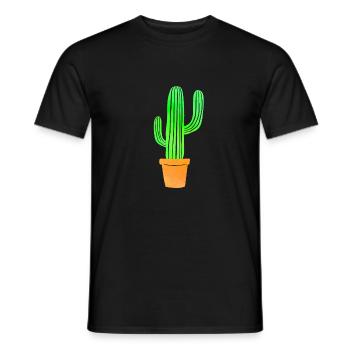 Watercolor Art Cactus - Men's T-Shirt - black - Front - AI Model Male 178 light (178cm)
