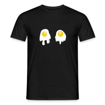 Oeufs au plat - Petit déjeuner - T-shirt homme - noir - Devant - AI Model Male 178 light (178cm)