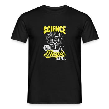 Science Its Like Magic But Real Geek Geek cadeau - T-shirt homme - noir - Devant - AI Model Male 178 light (178cm)
