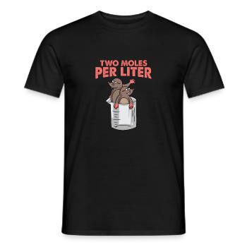 Two Moles Per Liter Science Taupe Gift - T-shirt homme - noir - Devant - AI Model Male 178 light (178cm)