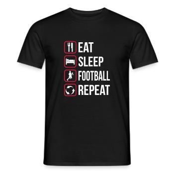 Mangez Sleep Football Répétez - T-shirt homme - noir - Devant - AI Model Male 178 light (178cm)