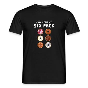 Funny Check out my six pack T-Shirt - Men's T-Shirt - black - Front - AI Model Male 178 light (178cm)
