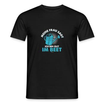 Meine Frau sagt ich bin gut im Beet Geschenk - Männer T-Shirt - Schwarz - Vorne - AI Model Male 178 light (178cm)