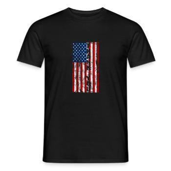 Merci Amérique cadeau drapeau américain - T-shirt homme - noir - Devant - AI Model Male 178 light (178cm)