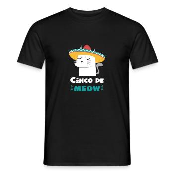 Sombrero Cat Funny Cinco De Mayo Tshirt - Men's T-Shirt - black - Front - AI Model Male 178 light (178cm)