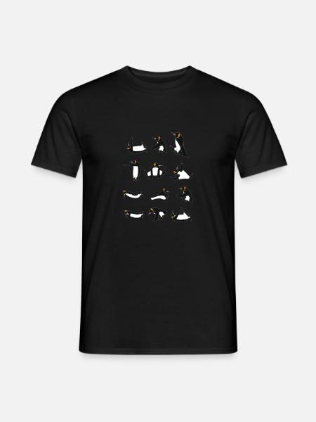 Penguins doing Yoga - Männer T-Shirt - Schwarz