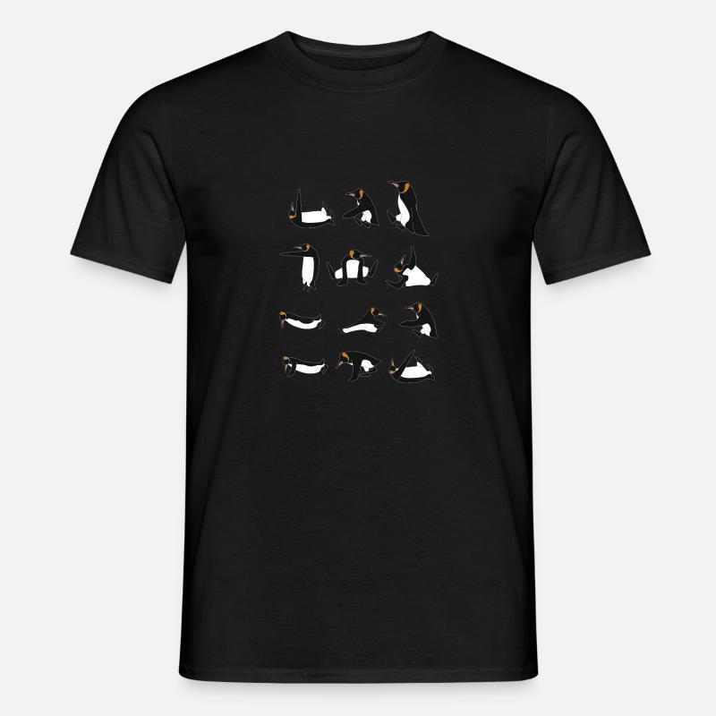 Penguins doing Yoga - Männer T-Shirt - Schwarz
