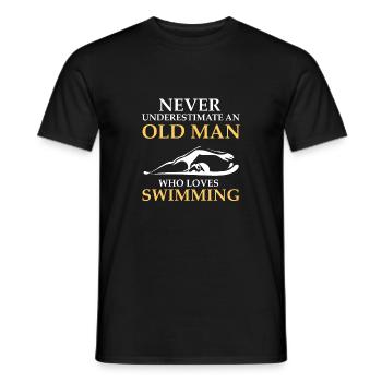 Never underestimate an old man. - Gift - Men's T-Shirt - black - Front - AI Model Male 178 light (178cm)