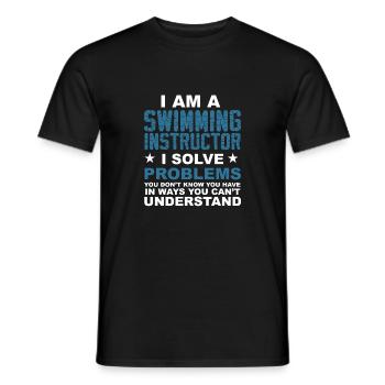 I am a swimming instructor .. - gift - Men's T-Shirt - black - Front - AI Model Male 178 light (178cm)